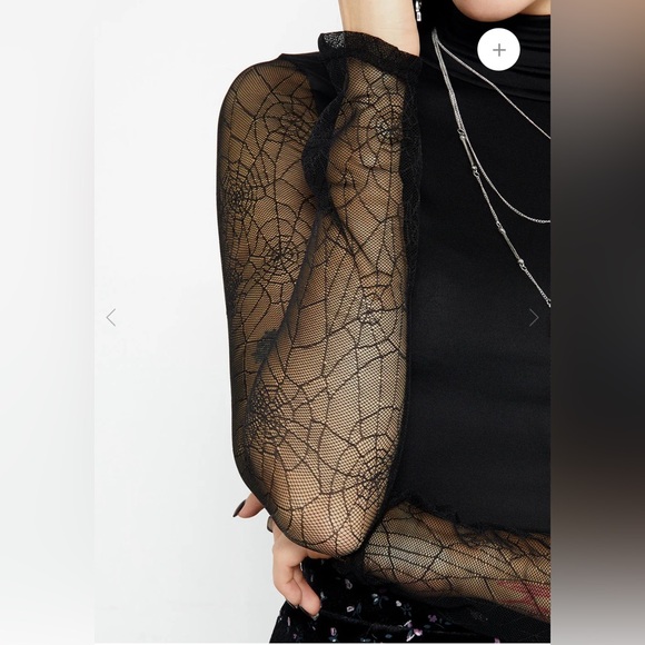 Disturbia Sheer Spiderweb Lace Black Bodysuit Women’s Size 2 - Picture 6 of 11